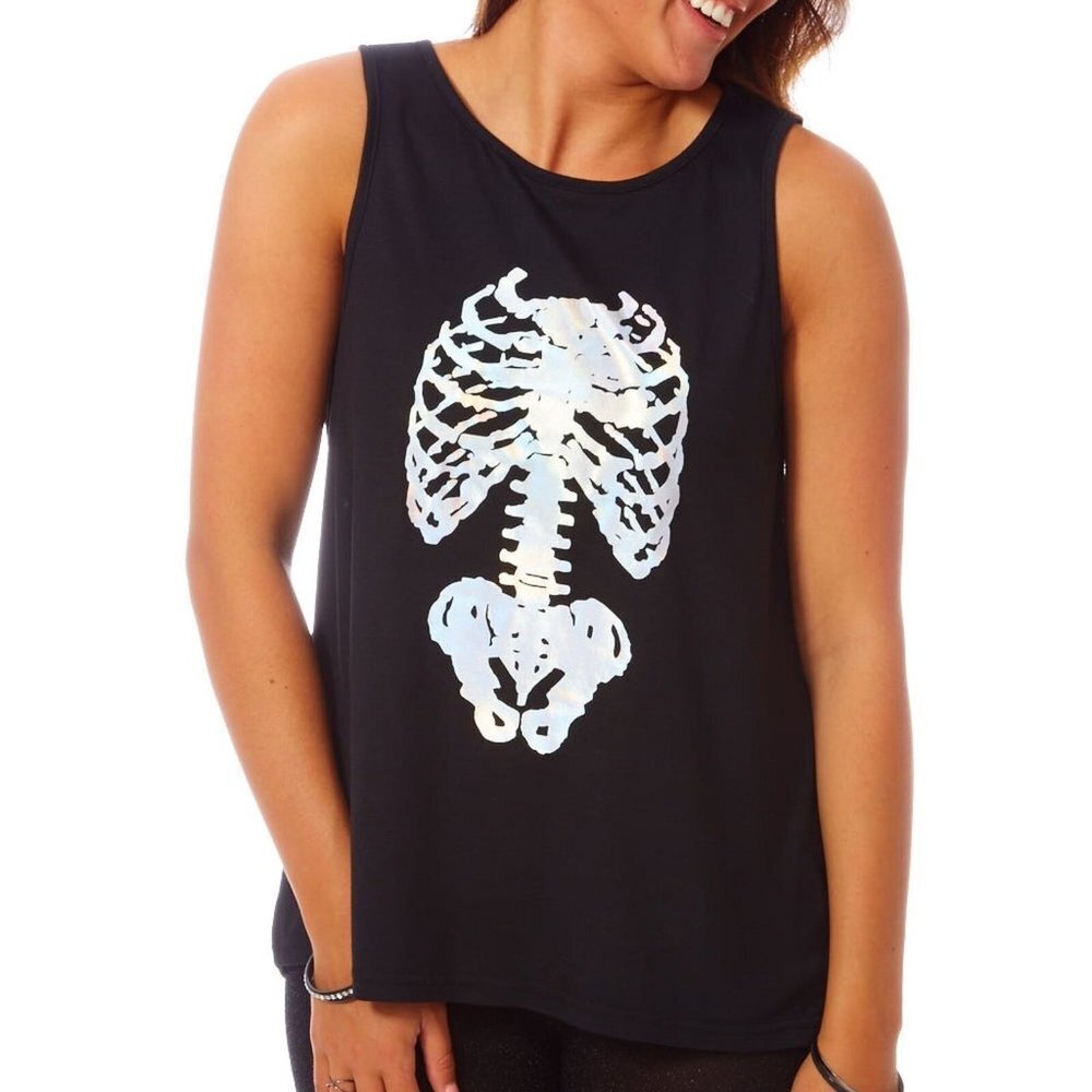 Claire's Halloween Ladies Cosmic Skeleton Tank Top Junior Size One Size New
